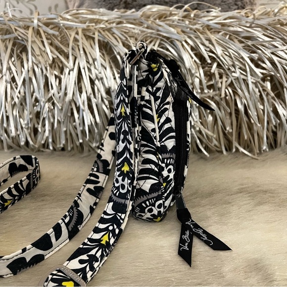 Vera Bradley Black & White with Yellow accents Little Hipster Crossbody Bag - Picture 8 of 14